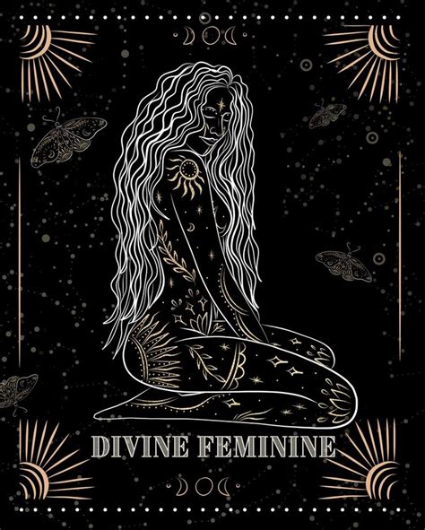 Divine Feminine Digital Art Wild Woman Bohemian Artwork Printable