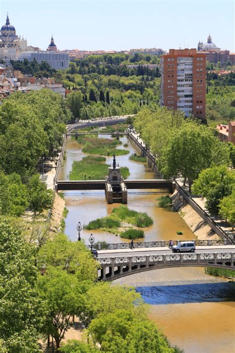 Aerial Photograph Madrid Riparian Zones On The Course Of The River Of