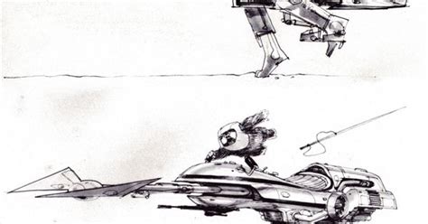 Star Wars Episode Vi Return Of The Jedi Speeder Bike Concept Art By Joe Johnston Nilo Rodis