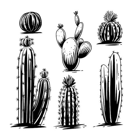 Free Vector Hand Drawn Cactus Outline Illustration