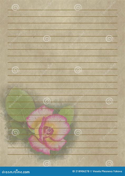 Vintage Romantic Writing Paper For Letters Stock Vector Illustration Of Daisies Advertising