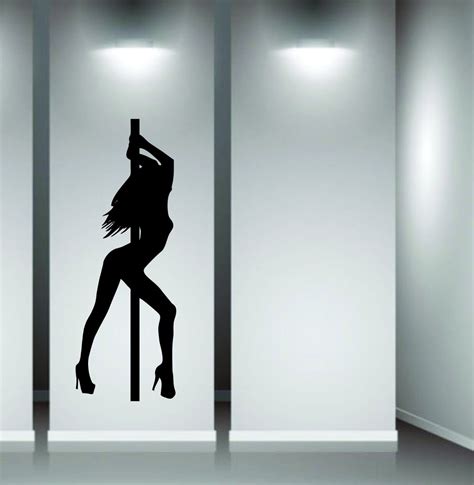 Wall Sticker Vinyl Interior Design Girl Anime Biker Hot Spicy Sexy Dance Pole Dancing Wall