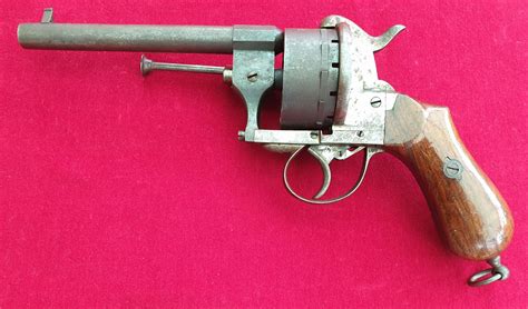 A Very Rare Twelve Shot Double Action 11 Mm Antique Pin Fire Revolver
