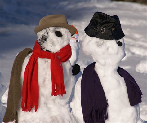 Free Images Winter White Weather Couple Season Snowman Funny