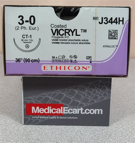 Ethicon J344h Coated Vicryl Polyglactin 910 Suture Etj344h
