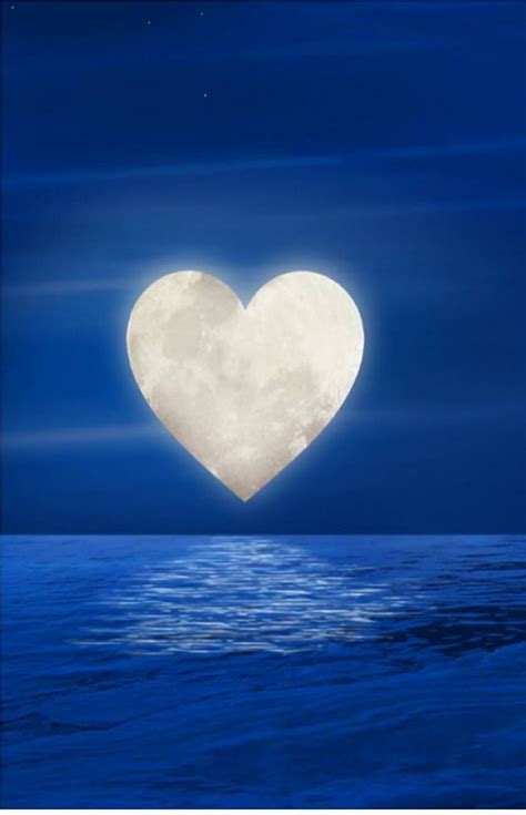 Corazon Beautiful Love Background Moon Art Ocean Heart Hd Phone