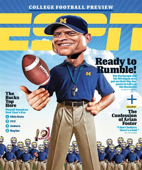 Harbaugh On Cover Of Espn National College Football Preview Mgoblog
