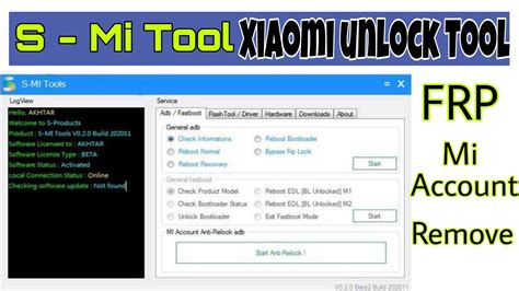 S Mi Unlock Tool Xiaomi Frp Mi Account Remove Tool Youtube