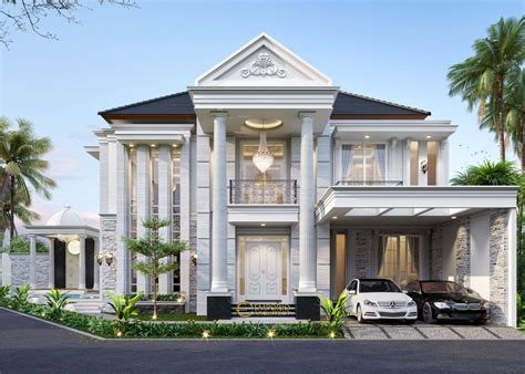 All White Villa Home With Presidential Style Inspiration Desain