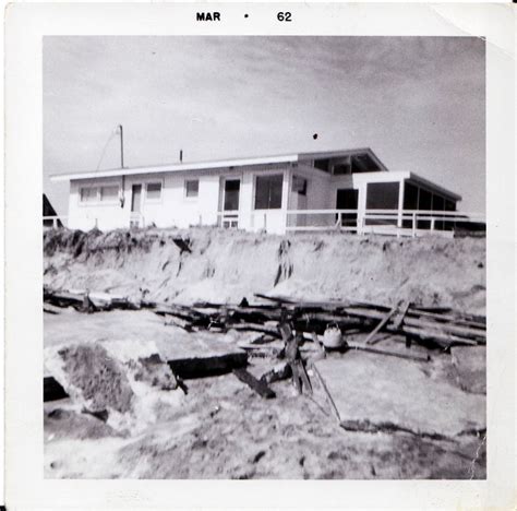The Janoff House After The Ash Wednesday Storm Of 1962piles In Sand