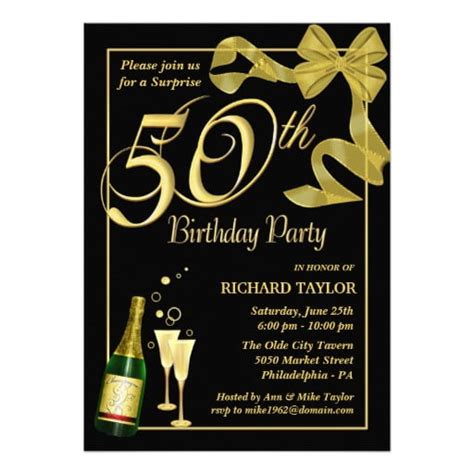 Blank 50th Birthday Party Invitations Templates Drevio Invitations Design