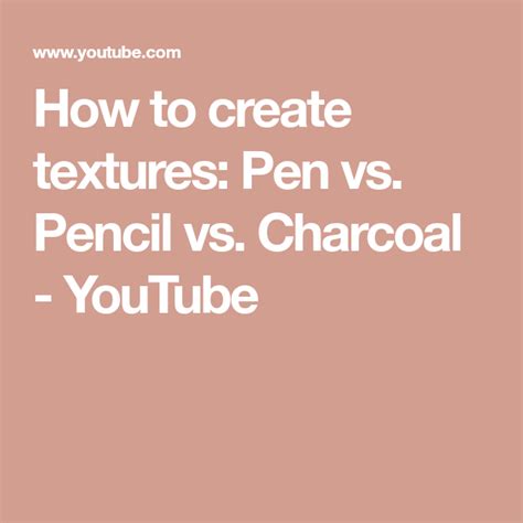 How to draw with pencils lesson. How to create textures: Pen vs. Pencil vs. Charcoal ...