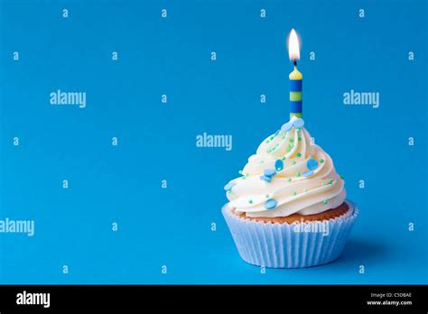 Birthday Cupcake Stock Photo Alamy