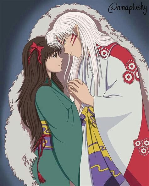 sesshomaru and rin in their romantic moment together from inuyasha rin and sesshomaru