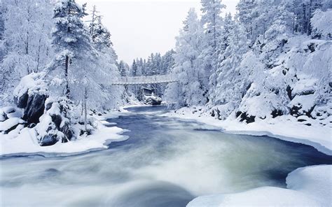 Awesome Bridge And Ice Winter Wallpaper High D 10132