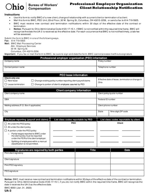 Form Ua 3 Bwc 8003 Download Printable Pdf Or Fill Online Professional
