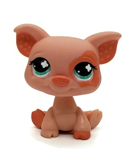 Littlest Pet Shop Pink Polka Dot Pig Lps Toy Figure Hasbro 622 Teal