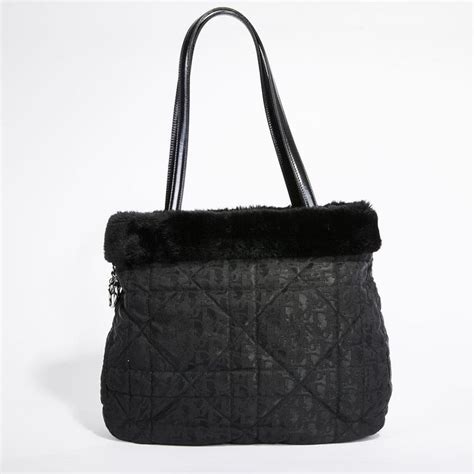 From shop luxurymum $ 260.00 free shipping. CHRISTIAN DIOR Tote Bag in Black Monogram Canvas and Faux ...