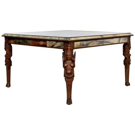 This table can be custom ordered in other sizes, and also other woods, either all the same wood, or two contrasting woods, as shown here. Antique Art Deco Carved Wood and Mirrored Glass Coffee ...
