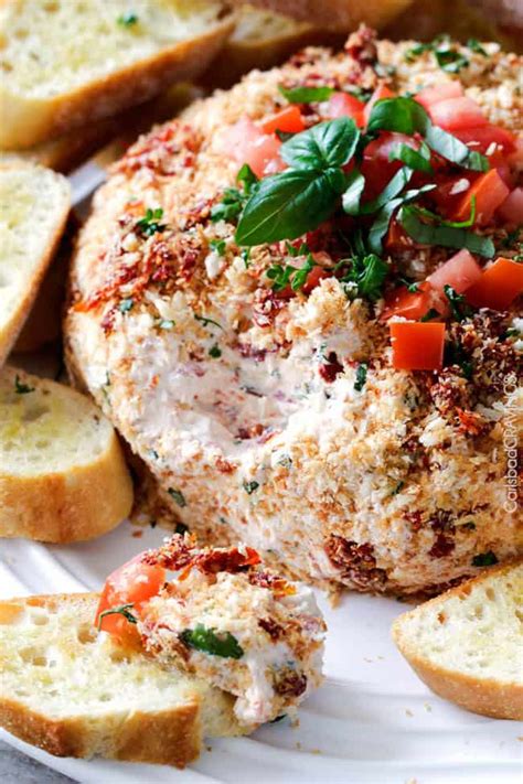 Fold in the chicken, mozzarella and parmesan cheese. easy Bruschetta Cheese Ball (with Video!) - Carlsbad Cravings