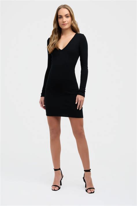 Buy Olivia Vee Mini Dress Black Online Australia