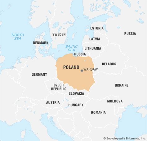 خريطة بولندا والدول المجاورة المسافرون