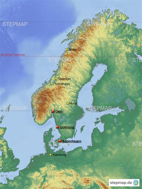 Stepmap Schweden Norwegen Landkarte Für Europa