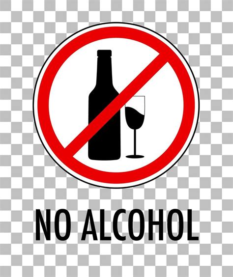 No Alcohol Sign Isolated On Transparent Background 1609888 Vector Art