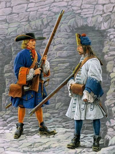 Dutch Infantry Hatman From A Blue Coated Regiment And A Grenadier From