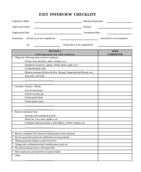 Free 10 Sample Exit Interview Forms In Pdf Ms Word