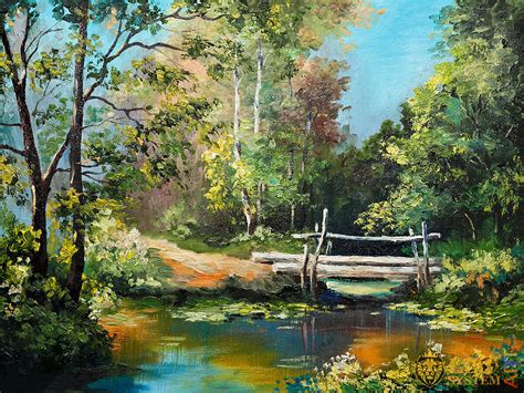 Paintings With Bridges In The Forest Leosystemart