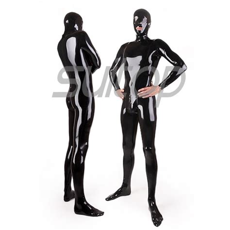 Suitop Womens Females Rubber Latex Full Cover Body Zentai Catsuit