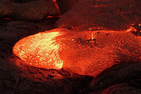 Details Of An Active Lava Flow Hot Magma Emerges From A Crack I