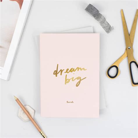 Dream Big Foil Personalised Notebook By Old English Company