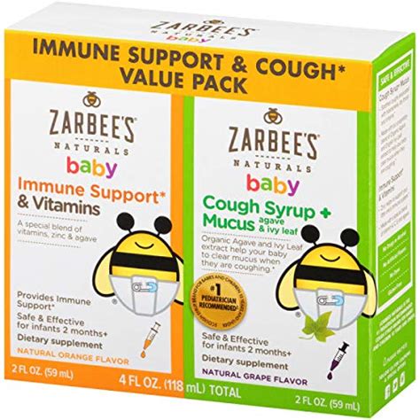 Zarbees Naturals Baby Immune Support And Vitamins And Baby Cough Syrup