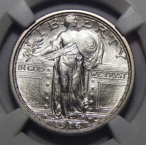 1916 Standing 25c Ms Standing Liberty Quarters Ngc