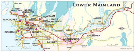 British Columbia Maps Lower Mainland Map Vancouver Coast And Mountains