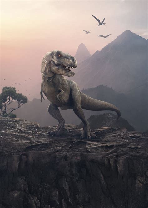 T Rex Poster By Noah Sips Displate Jurassic World Dinosaurs