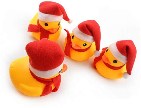 Christmas Rubber Duck Design Toy Whistle Christmas Tree Ts And