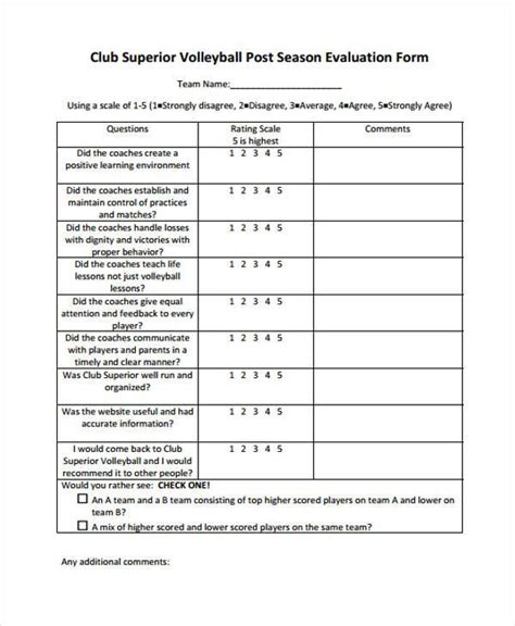 volleyball evaluation forms   ms word