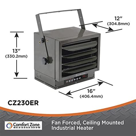 Comfort Zone CZ ER Watt V Hard Wired Digital Fan Forced Ceiling Mount Heater With