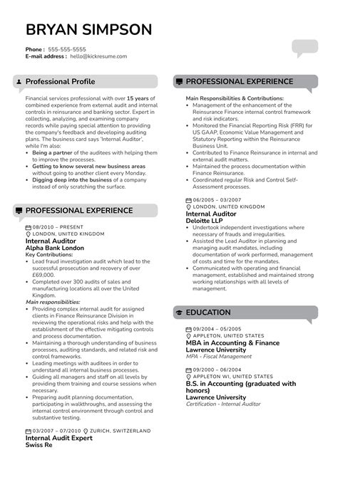 Internal Resume Examples Photos