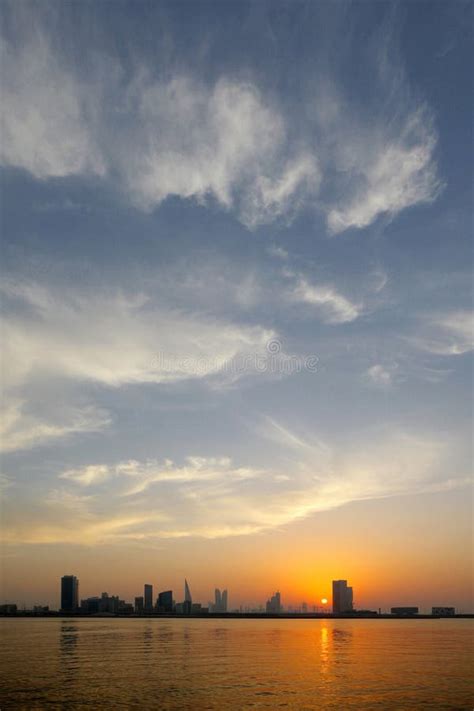 Bahrain Skyline At Sunset Stock Image Image Of Building 111583233