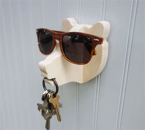 Key Hook Bear Head Wall Hanger In Birch Hang Keys Glasses And