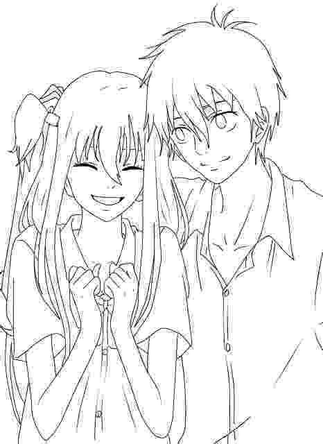 Cute Anime Couple Coloring Pages Lonely Girl Anime Coloring Pages