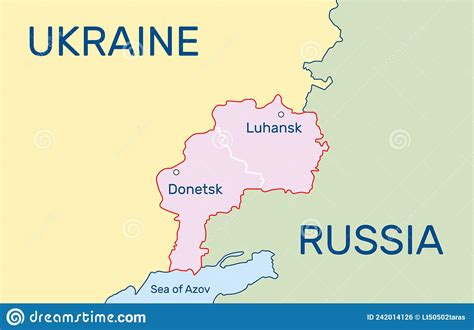 Donetsk And Luhansk Map Regions In Eastern Ukraine Detailed Vector