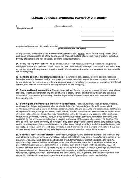 Free Illinois Power Of Attorney Forms Pdf Word Rtf