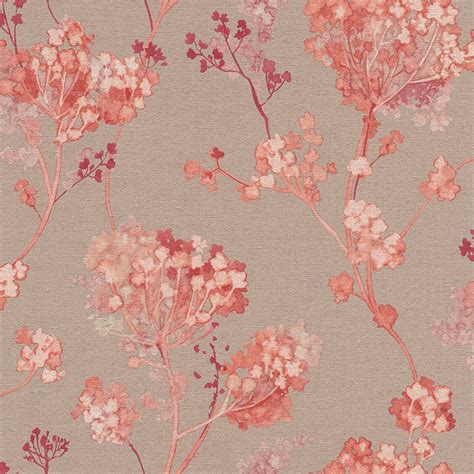 Rasch Florentine Floral Motif Flower Pattern Textured Wallpaper 449273