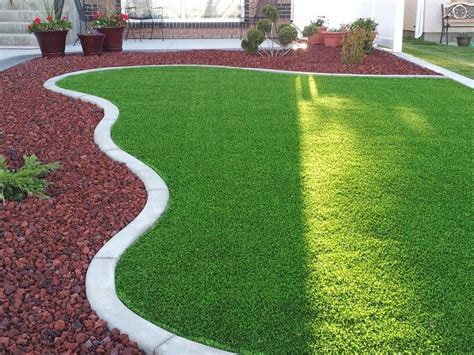 They are simple to attain, whether scavenged from the forest, beach, mountains, or desert or sourced from a local nursery. Finished front yard, synthetic grass, lava rock. | No ...