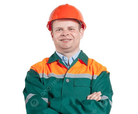 Worker In Uniform Close Up Isolated Handsome Male Man Overall Png